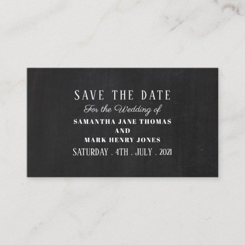 Chalkboard Effect Save the Date Enclosure Card