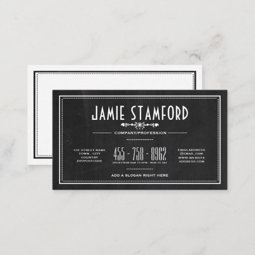 Chalkboard Effect Vintage Style Business Card