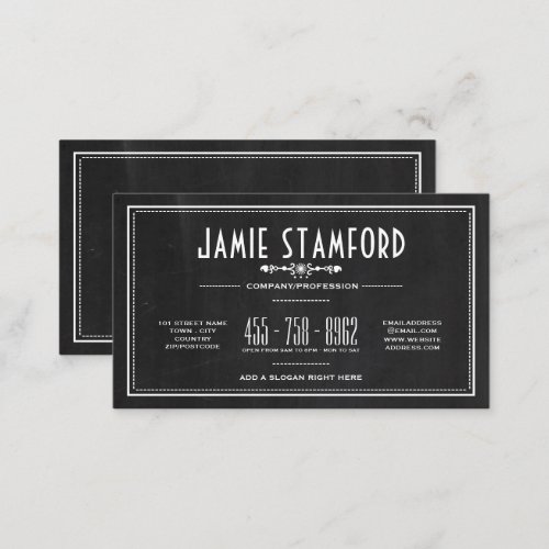 Chalkboard Effect Vintage Style Business Card