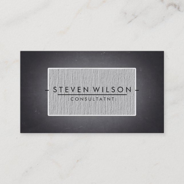 Chalkboard Elegant Professional Modern Linen Business Card (Front)