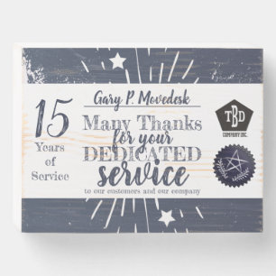 Chalkboard employee milestone anniversary award wooden box sign