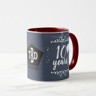 Chalkboard employee milestone anniversary mug