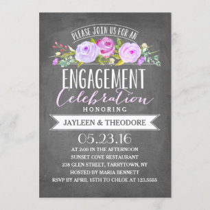 Chalkboard Engagement Engagement Party Invitation