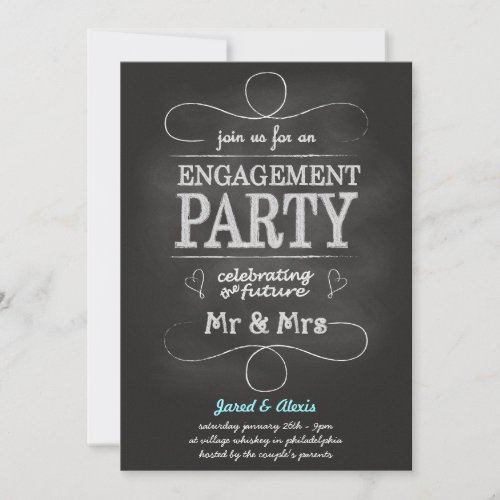 Chalkboard Engagement Party Invitation