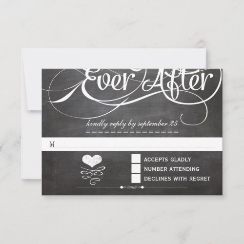 Chalkboard Ever After Initials Typography RSVP