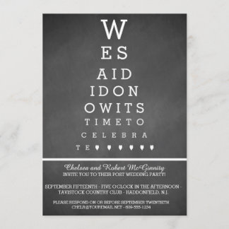 Chalkboard Eye Chart Post Wedding Reception Only Invitation