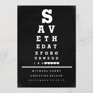 Chalkboard Eye Chart Save the Date