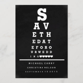 Chalkboard Eye Chart Save the Date