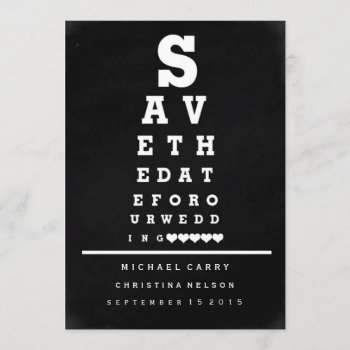 Chalkboard Eye Chart Save The Date by PetitePaperie at Zazzle