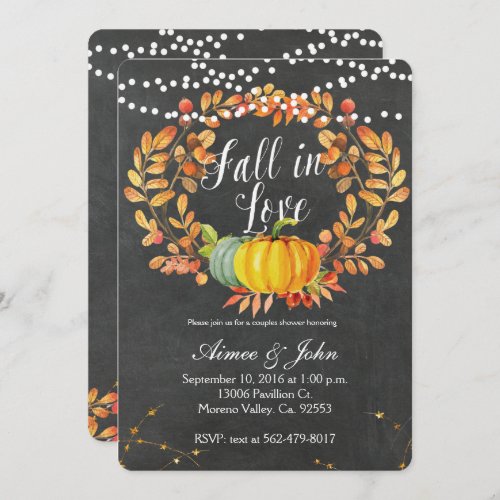 Chalkboard fall invitation