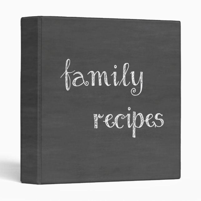 Chalkboard Family Recipes 3 Ring Binder (Front/Spine)