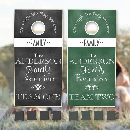 Chalkboard Family Reunion Cornhole Set