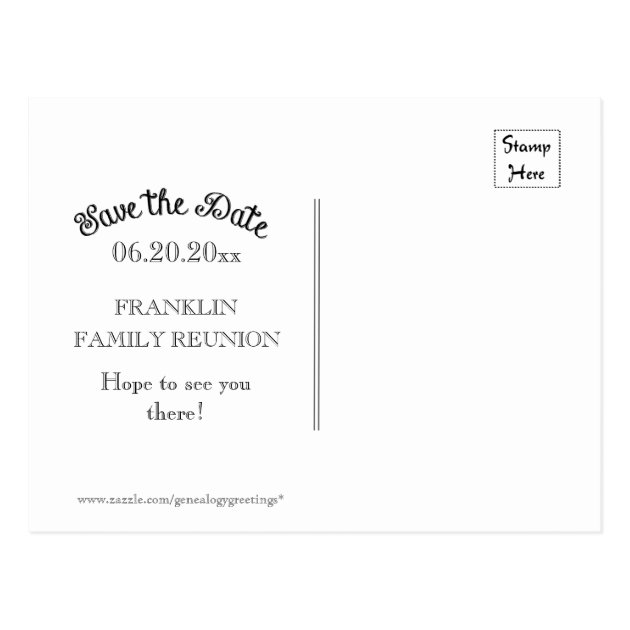 Chalkboard Family Reunion Or Party Save The Date Postcard