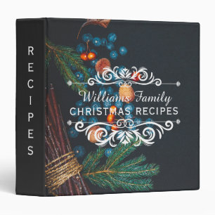 Chalkboard Family Vintage Christmas Recipes Binder