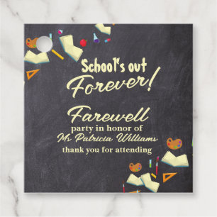 Chalkboard Farewell Retired Teacher Party  Favor Tags
