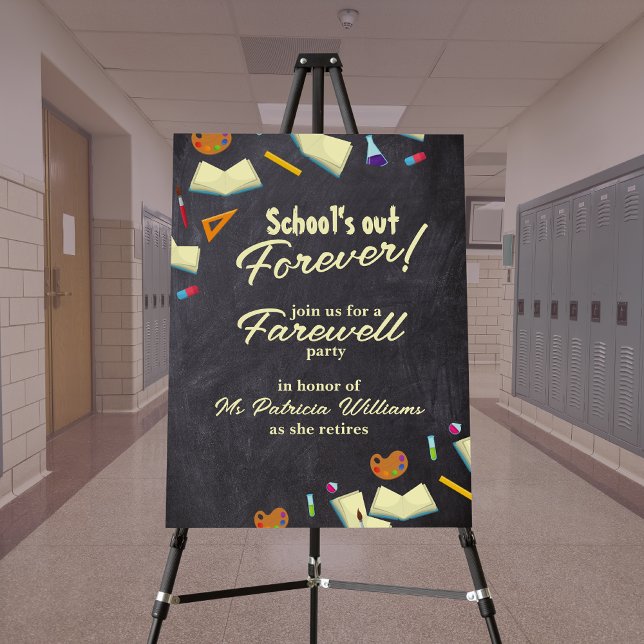 Chalkboard Farewell Retired Teacher Party  Foam Board (Creator Uploaded)