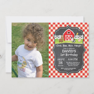 Chalkboard Farm Birthday Invitation Barnyard Party