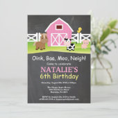 Chalkboard Farm Birthday Invitation Barnyard Party (Standing Front)
