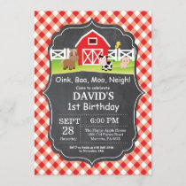 Chalkboard Farm Birthday Invitation Barnyard Party