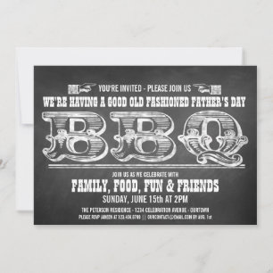 Chalkboard Father's Day Barbeque Invitations