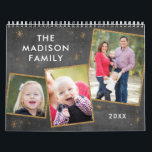 Chalkboard & Faux Gold Glitter Photo Collage Calendar<br><div class="desc">This trendy calendar features a chalkboard style background and faux gold glitter accents on your family photos. Personalize each month with your photo - several photo collage layouts available! Makes a great Christmas present for grandparents,  spouses,  and friends!</div>