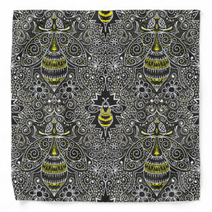 chalkboard filigree bee bandana