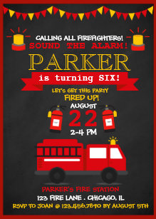 Fireman Birthday Invitations Zazzle