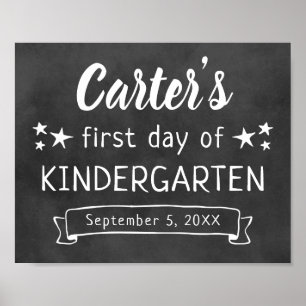 Chalkboard First Day of Kindergarten Sign