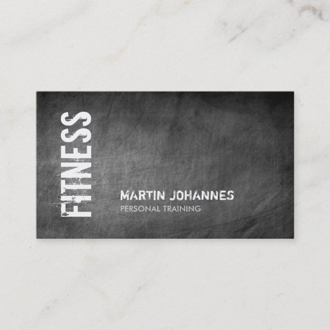 Chalkboard Fitness Personal Trainer Business Card (Front)