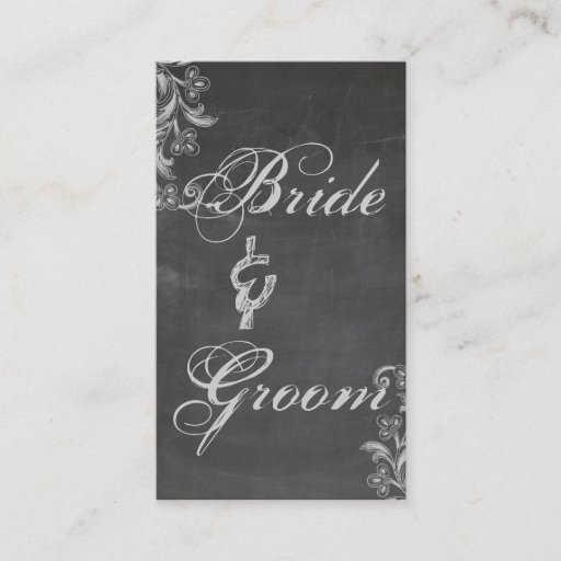 Customizable Chalkboard Floral Bridal Registry Card Business Card Templates