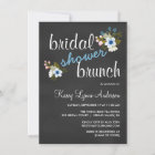 Chalkboard Floral Bridal Shower Brunch Invites