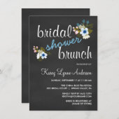 Chalkboard Floral Bridal Shower Brunch Invites (Front/Back)