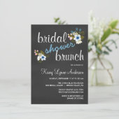 Chalkboard Floral Bridal Shower Brunch Invites (Standing Front)