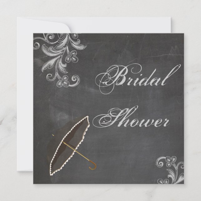 Chalkboard Floral Bridal Shower Invitation (Front)