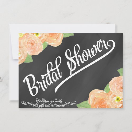 Chalkboard Floral Bridal Shower Invitation