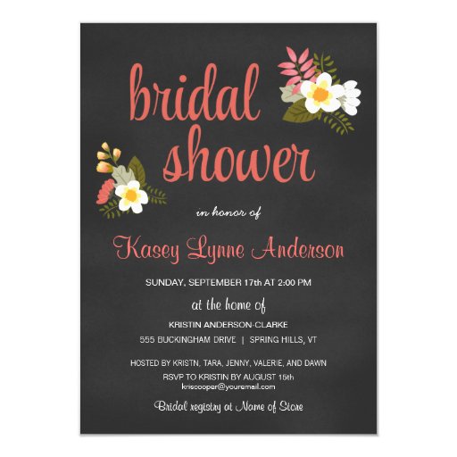 Chalkboard Bridal Shower Invitations 4