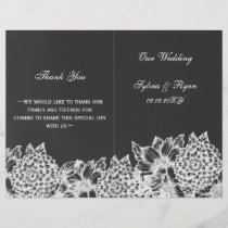 chalkboard floral Folding wedding programs