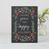 chalkboard floral garden holiday card (Standing Front)