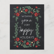 chalkboard floral garden Holiday cards