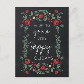 chalkboard floral garden Holiday cards