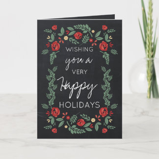 chalkboard floral garden holiday greeting