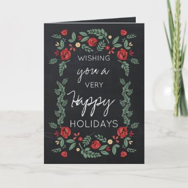 chalkboard floral garden holiday greeting