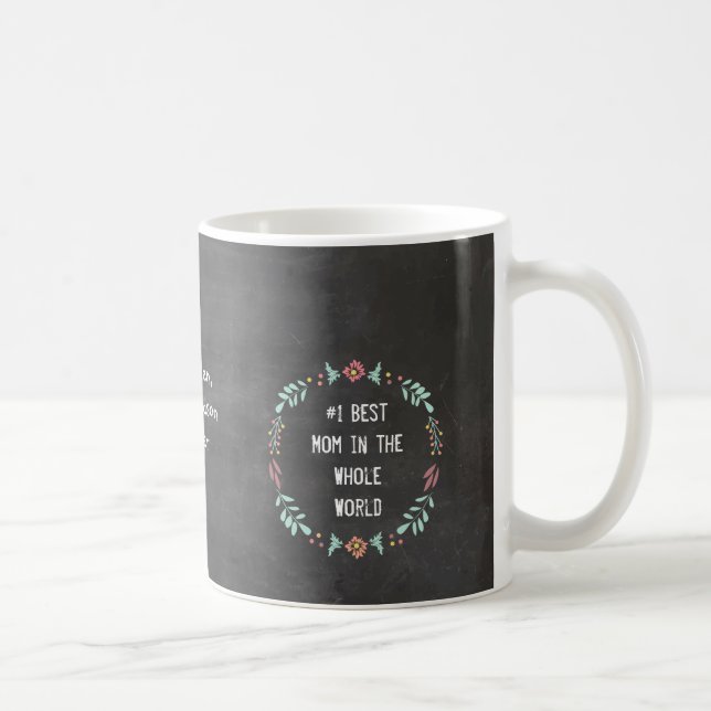 Chalkboard Floral Garland Best Mom Mug (Right)