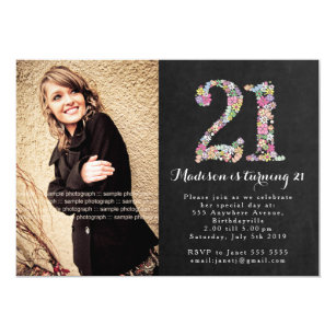 girls 21st birthday invitations zazzle
