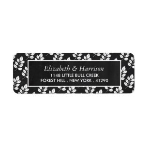 Chalkboard Floral Leaf Wedding Label