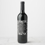 Chalkboard Floral Leaf Wedding Wine Label<br><div class="desc">These wine bottle labels are perfect for any couple planning an elegant wedding celebration.

The floral design can be personalized to suit your special event and will be the perfect accessory for any botanical themed party,  including; bridal showers,  engagements,  wedding showers,  birthday parties and much,  much more.</div>