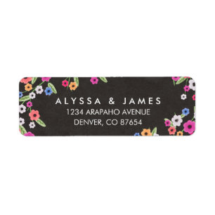 Chalkboard Floral Return Address Labels
