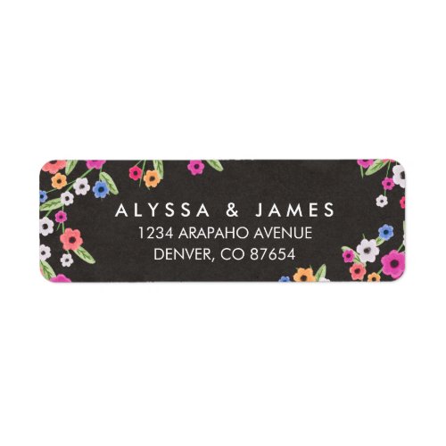 Chalkboard Floral Return Address Labels