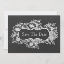 chalkboard floral save the date