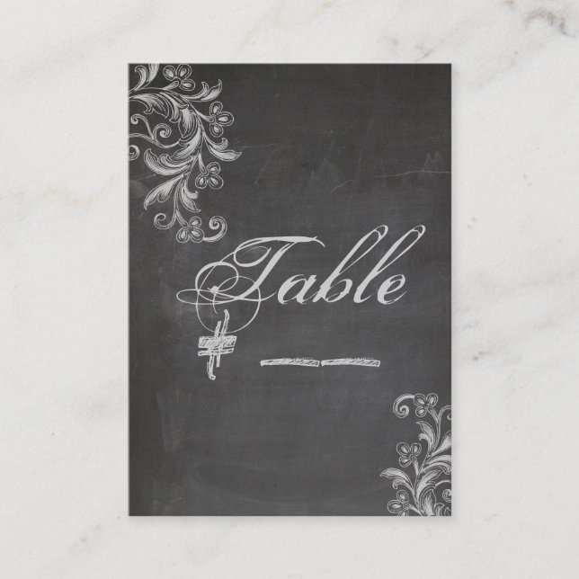 Chalkboard Floral Table Number Card (Front)